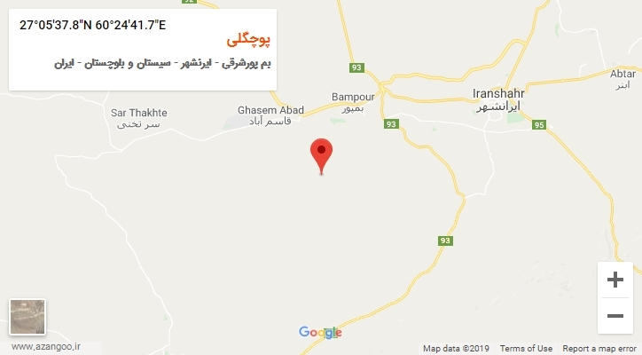 روستای پوچگلی بر روی نقشه
