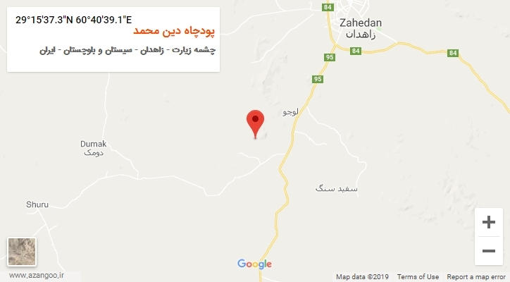 روستای پودچاه دین محمد بر روی نقشه