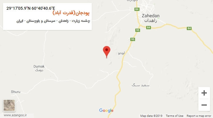 روستای پودجان(قدرت آباد) بر روی نقشه