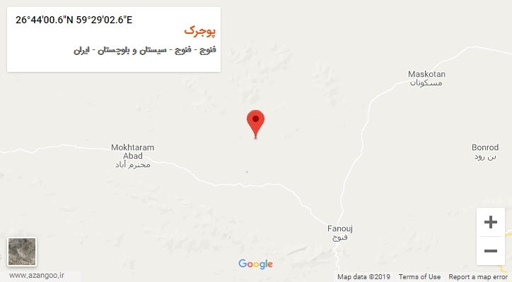 روستای پوجرک بر روی نقشه