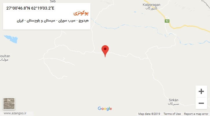 روستای پوکونزی بر روی نقشه