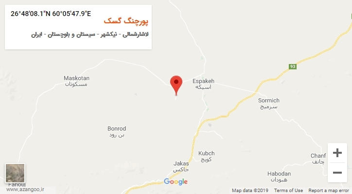روستای پورچنگ گسک بر روی نقشه