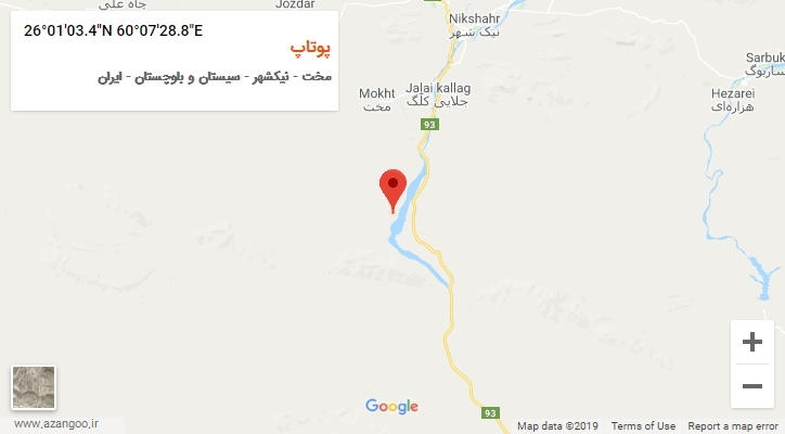 روستای پوتاپ بر روی نقشه