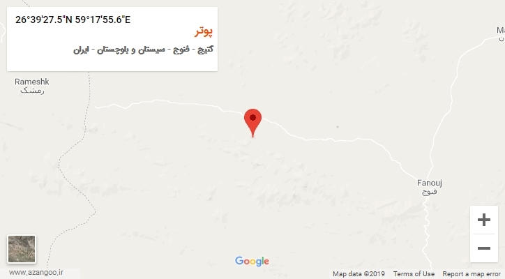 روستای پوتر بر روی نقشه