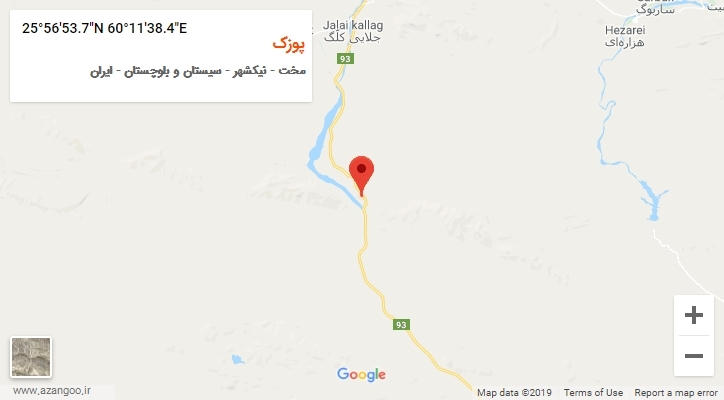 روستای پوزک بر روی نقشه