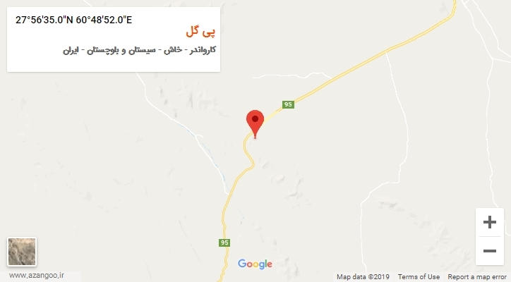 روستای پی گل بر روی نقشه