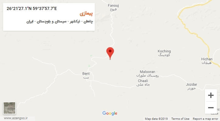 روستای پیمازی بر روی نقشه