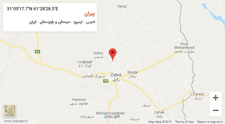 روستای پیران بر روی نقشه