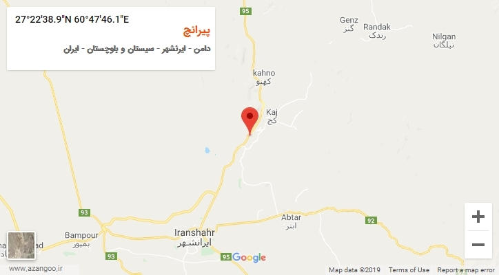 روستای پیرانچ بر روی نقشه