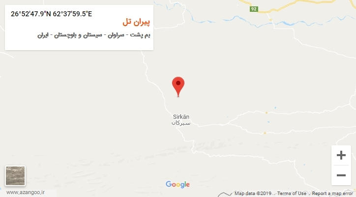 روستای پیران تل بر روی نقشه