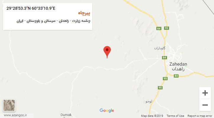 روستای پیرچاه بر روی نقشه