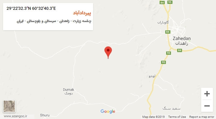 روستای پیردادآباد بر روی نقشه