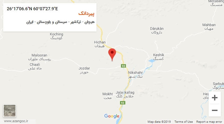 روستای پیردانک بر روی نقشه