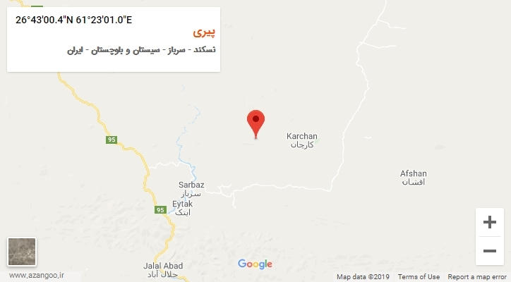 روستای پیری بر روی نقشه
