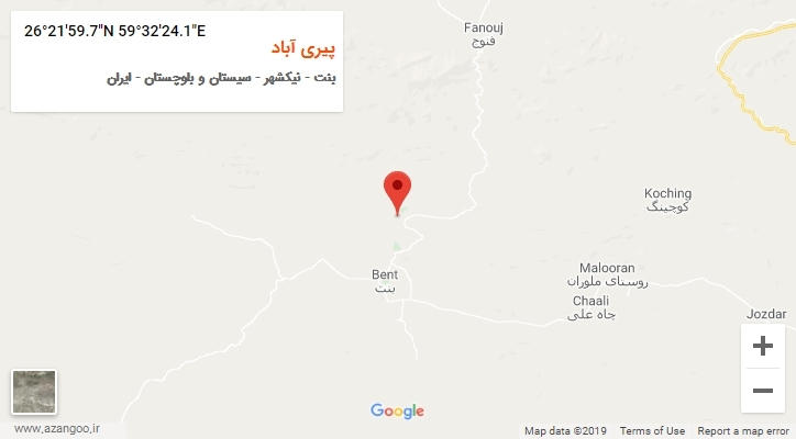 روستای پیری آباد بر روی نقشه