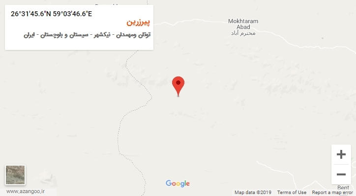 روستای پیرزرین بر روی نقشه