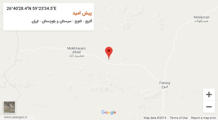 روستای پیش امید بر روی نقشه