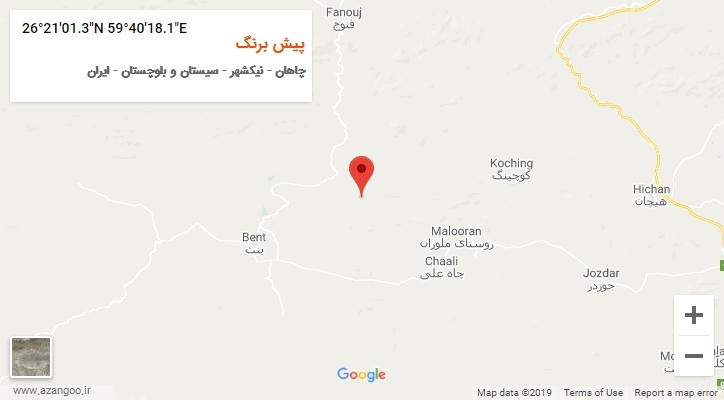 روستای پیش برنگ بر روی نقشه