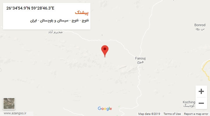 روستای پیشنک بر روی نقشه
