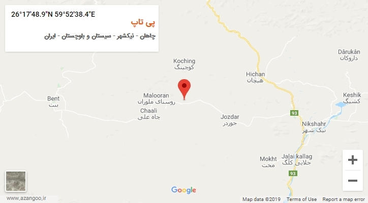 روستای پی تاپ بر روی نقشه