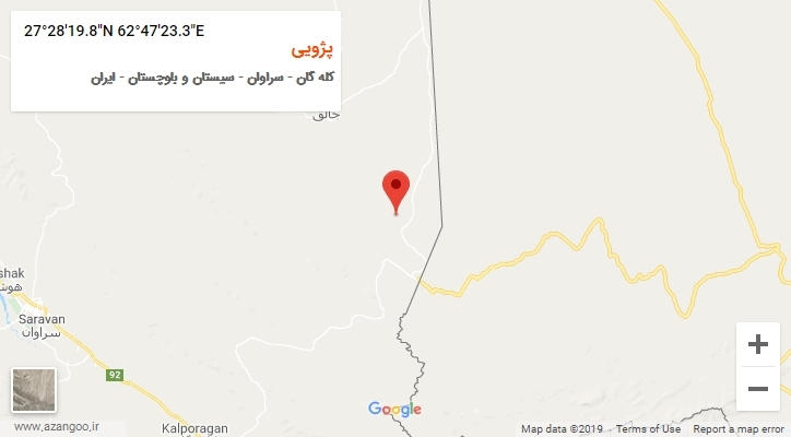روستای پژویی بر روی نقشه