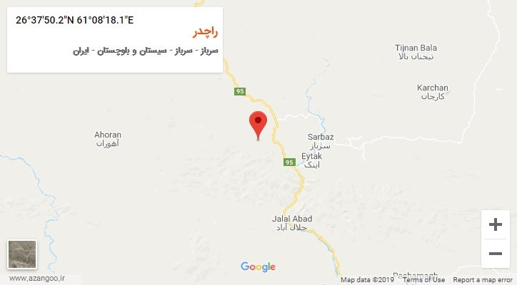 روستای راچدر بر روی نقشه