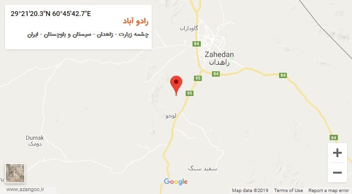 روستای رادو آباد بر روی نقشه