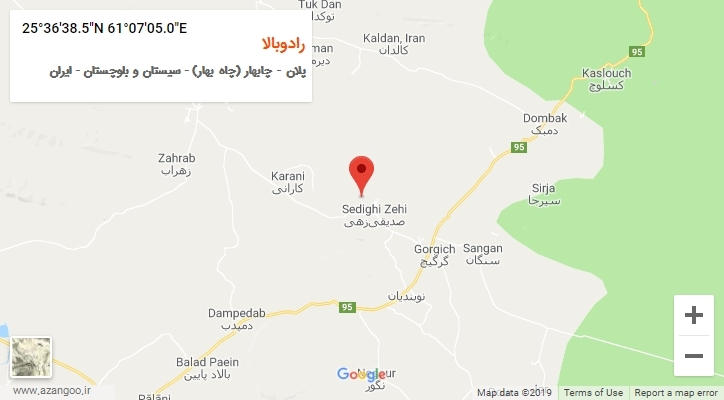 روستای رادوبالا بر روی نقشه