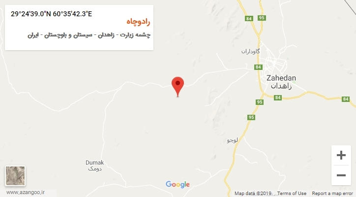 روستای رادوچاه بر روی نقشه