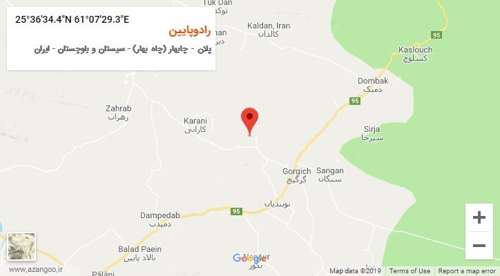 روستای رادوپایین بر روی نقشه