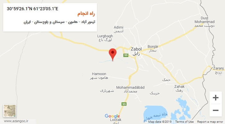 روستای راه انجام بر روی نقشه