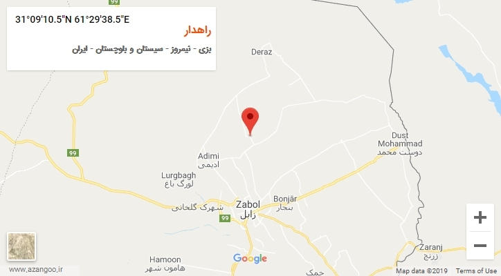 روستای راهدار بر روی نقشه