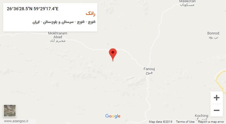 روستای رانک بر روی نقشه