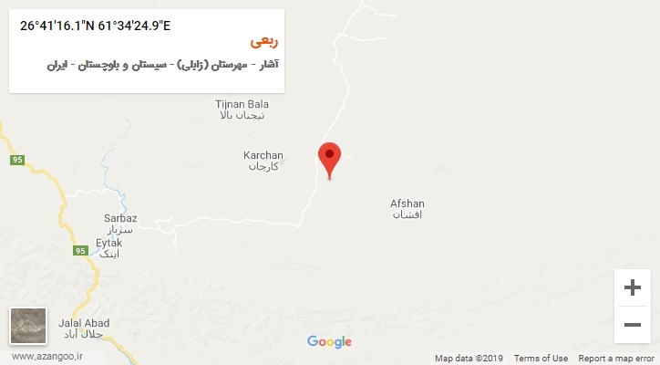 روستای ربعی بر روی نقشه