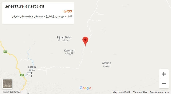 روستای ربویی بر روی نقشه