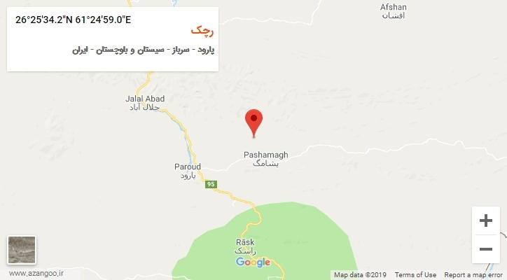 روستای رچک بر روی نقشه