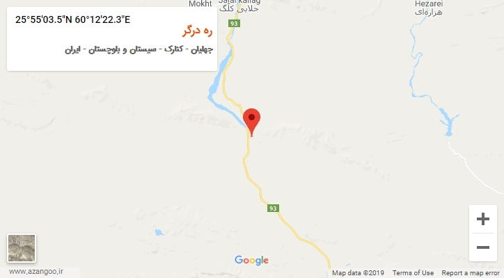 روستای ره درگر بر روی نقشه