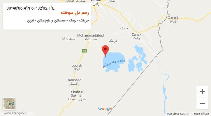 روستای رحم دل سوخته بر روی نقشه