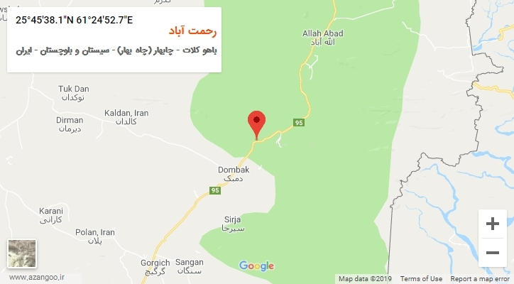 روستای رحمت آباد بر روی نقشه