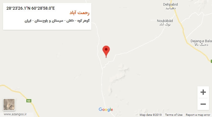 روستای رحمت آباد بر روی نقشه