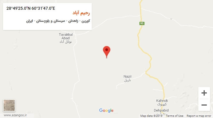 روستای رحیم آباد بر روی نقشه