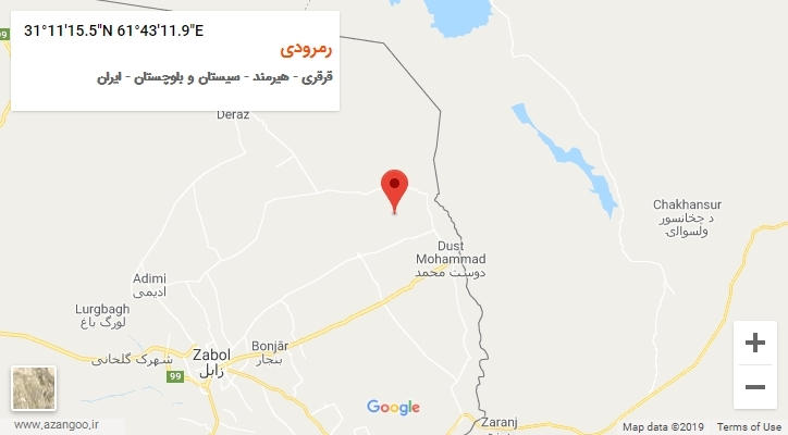 روستای رمرودی بر روی نقشه