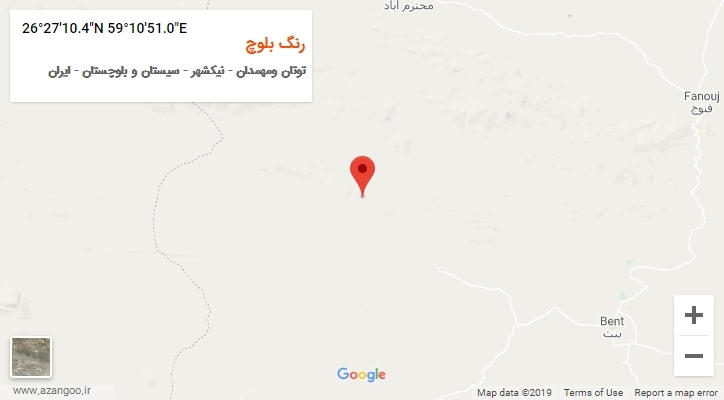 روستای رنگ بلوچ بر روی نقشه