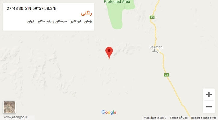روستای رنگنی بر روی نقشه