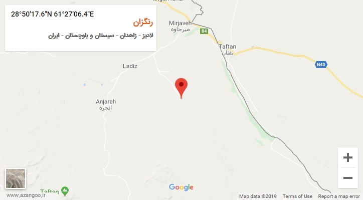 روستای رنگزان بر روی نقشه