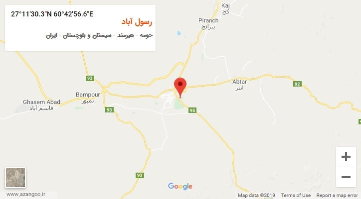 روستای رسول آباد بر روی نقشه