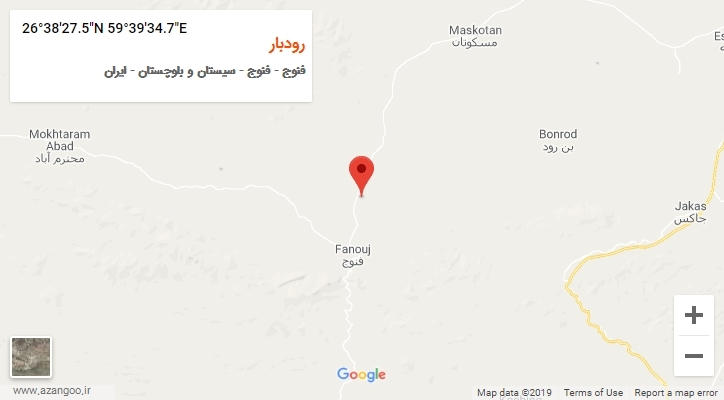 روستای رودبار بر روی نقشه