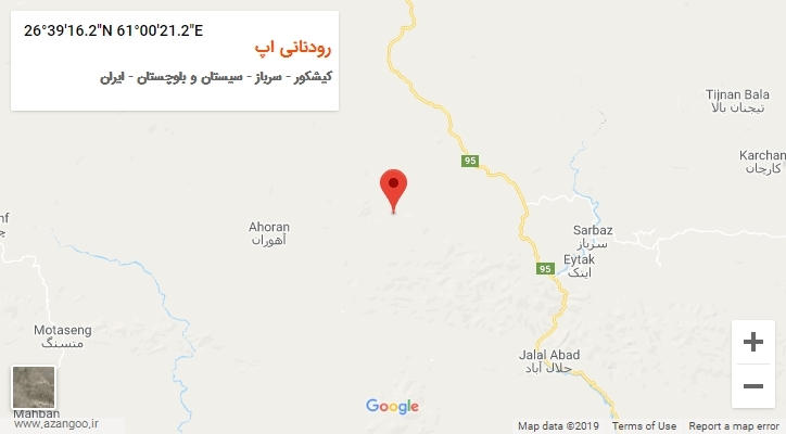 روستای رودنانی اپ بر روی نقشه