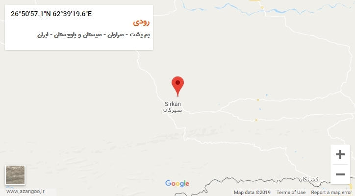 روستای رودی بر روی نقشه