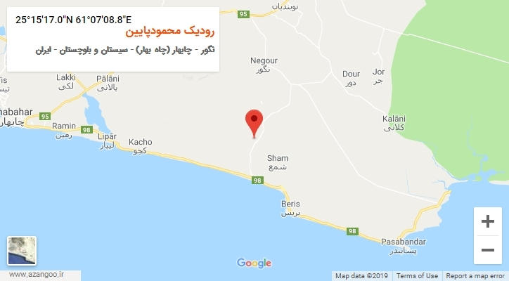 روستای رودیک محمودپایین بر روی نقشه
